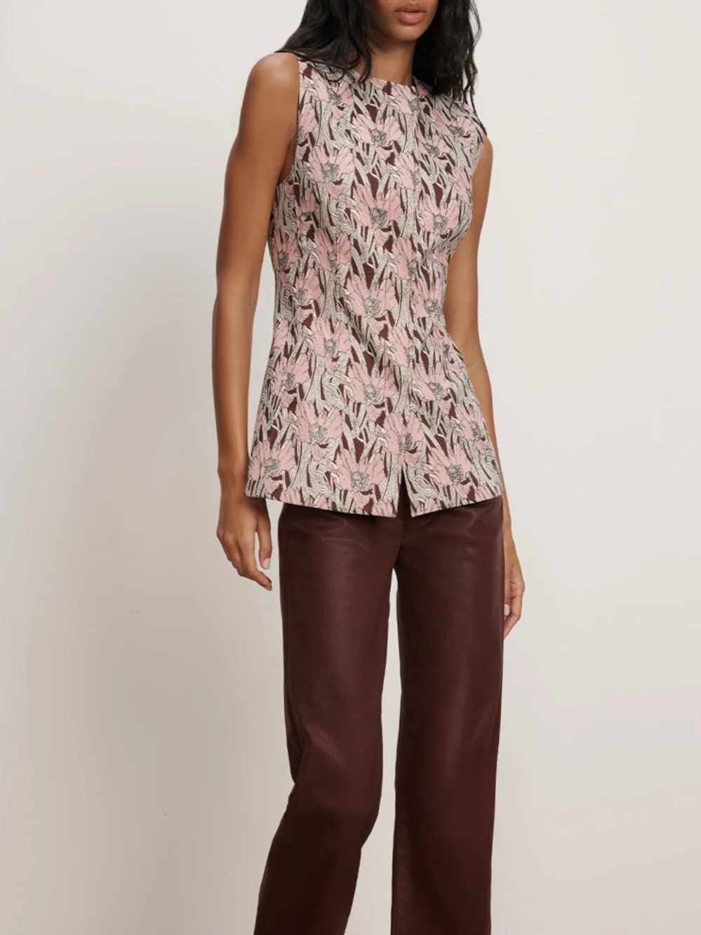 NWT Veronica Beard Jessup Floral Vest in Raisin Multi